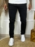 Calça De Sarja Masculina Alfaiataria Bolso Faca/Embutido Preta Skinny Com Lycra