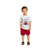 Conjunto menino trem branco e vermelho Milon