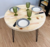 Mesa Redonda de Ferro e Madeira com 3 Lugares HairPin Industrial Natural e Preto - comprar online