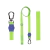Kit Peitoral Americano + Coleira + Guia para Cães Verde Neon - Detalhes Azul - OLIEPET