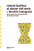 EL PLACER DEL TEXTO Y LECCION INAUGURAL