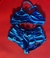 Short azul satinado