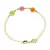 Pulseira Infantil Flor Colorida Folheada A Ouro 18K Antialérgica