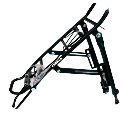 PORTAPAQUETE TRASERO ALUMINIO NEGRO P/DISCO RODADO 26 A 29 HASTA 25 KILOS