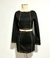 Conjunto Cropped e Saia Camurça Preto - comprar online