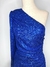 Vestido Curto Paetê Azul Drapeado - Nosso Cabide