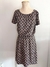 Vestido Marrom Florido Acinturado - comprar online