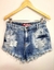 Shorts Jeans Cintura Alta Destroyed Lavagem Clara - comprar online