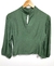 Blusa Linho Verde Manga 3/4 na internet