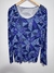 Blusa Manga Longa Azul Estampada