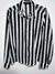 Blusa Manga Longa Listra Vertical Preto e Branco