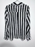 Blusa Manga Longa Listra Vertical Preto e Branco - comprar online