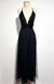 Vestido Longo Evasê Preto Tule e Paete - comprar online