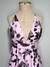Vestido Longo Evasê Rosa Estampa Flores - Nosso Cabide