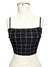Top Cropped Preto Quadriculado - comprar online