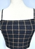 Top Cropped Preto Quadriculado - Nosso Cabide