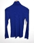 Blusa Gola Alta Manga Longa Canelada Azul na internet