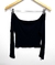 Cropped Preto Tomara que Caia Canelado Manga Longa - comprar online