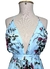 Imagem do Vestido Longo Evasê Azul Estampa Flores
