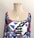Vestido Estampa Geométrica Manga 3/4 - loja online