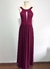 Vestido Longo Vinho Renda com Brilho