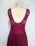Vestido Longo Vinho Renda com Brilho - Nosso Cabide
