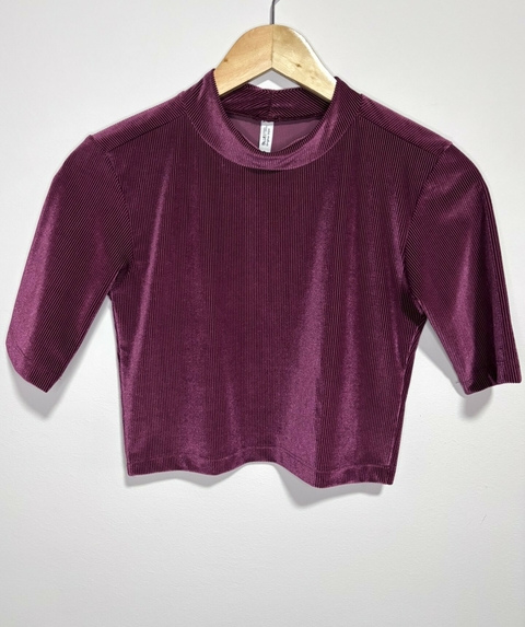 Cropped Veludo Vinho