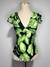 Body Preto Estampado Folha