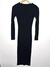 Vestido Longo Preto Manga Longa Canelado - comprar online