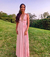 Vestido Longo Evasê Rosa Bebe - loja online