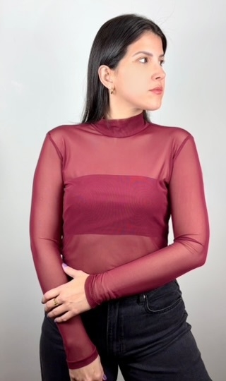 Blusa Manga Longa Telinha e Top - comprar online