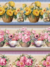 Barrados Digitais - Flores no Vaso - Tricoline 100% algodão - 55x1,50 com 10 Faixas - loja online