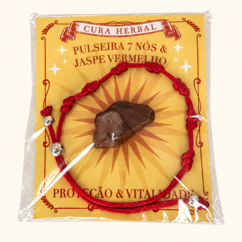 Pulseira 7 Nós com Jaspe Vermelho – Cura Herbal