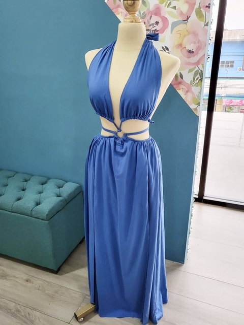 Maxi vestido Nigeria lino sin espalda