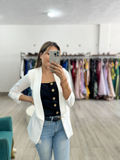 Blazer Manga drapeada