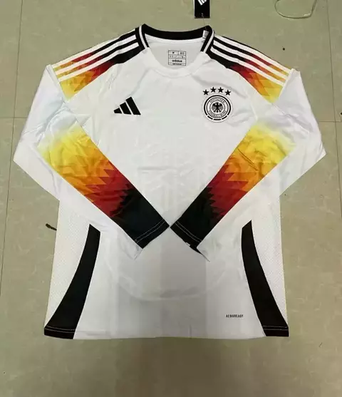 Camisa Seleção da Alemanha I 24/25 manga longa - Jogador Adidas Masculina - Branca