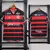 Camisa do Flamengo I 24/25 para torcedores, nas cores preta e vermelha, com detalhes em vermelho e logos da Adidas e patrocinadores.