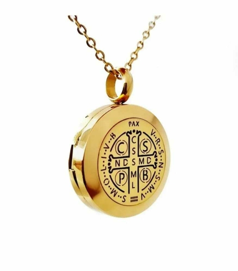 Colar Difusor pessoal - Medalha de São Bento - 2 cm