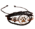 Pulseira difusora de óleo essencial ajustável de couro preto