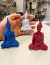 Trio de Budas Decorativos Branco, Azul e Vermelho 3 Peças na internet