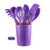 Kit C/12 Utensílios De Cozinha Silicone Cabo Madeira Premium - loja online