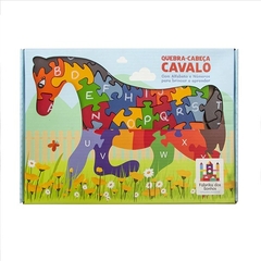 Imagem do Quebra Cabeça Cavalo Didático em Madeira - Letras e Números