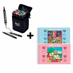 Kit 2 Livros de colorir Comfy and Cozy + 24 Canetinhas - comprar online