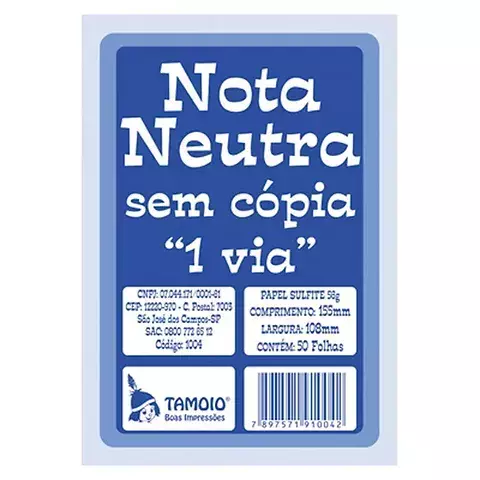 BLOCO NOTA NEUTRA TAMOIO