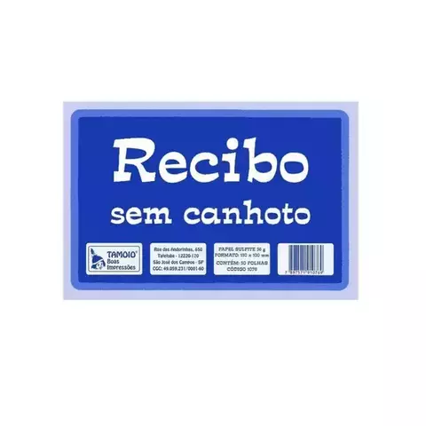 RECIBO COMERCIAL SEM CANHOTO 50 FOLHAS TAMOIO