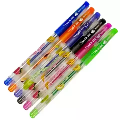 Kit caneta colorida em gel com glitter 6 cores