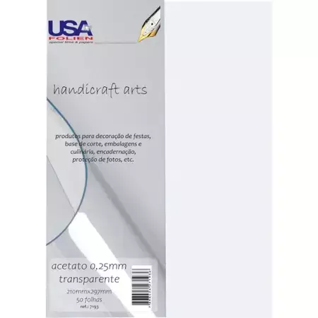 FOLHA DE ACETATO 0,25 MM TRANSPARENTE