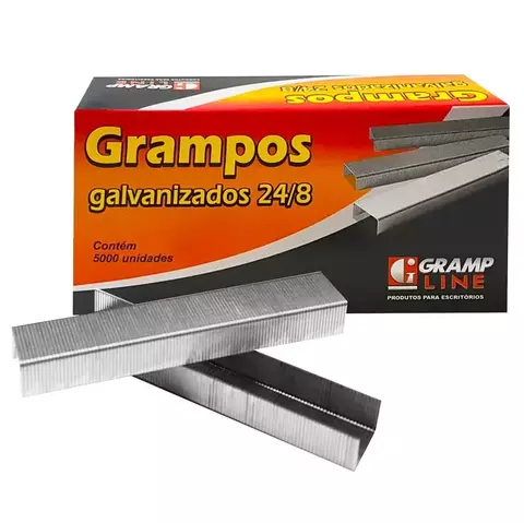 Grampo 24/8 Galvanizado da Grampline 5000un.