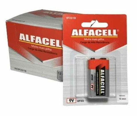 Bateria de 9v Alfacell Alta Resistência e Durabilidade