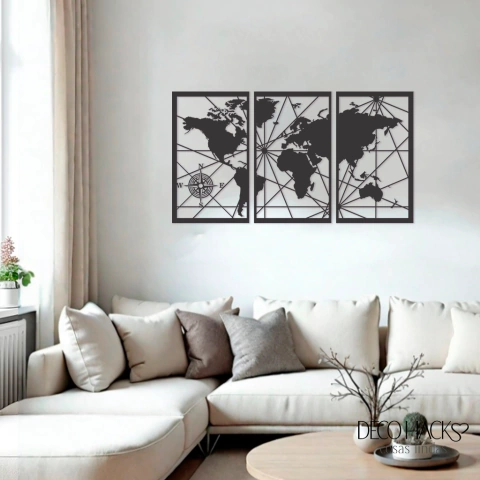 Cuadro calado Mapamundi